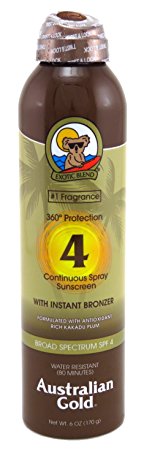 Australian Gold Continuous Spf#04 Spray 6 Ounce With Bronzer (177ml) (2 Pack)