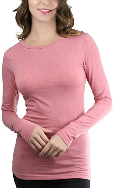 ToBeInStyle Women's Long Sleeve Round Crew Neck T-Shirt