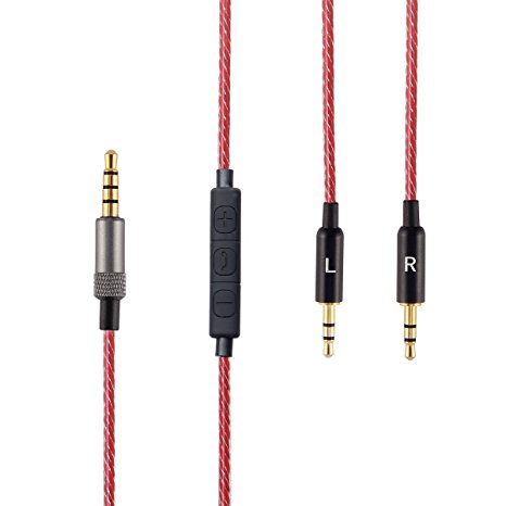 LANMU Replacement Cable For Sol Republic Master Tracks HD/Tracks HD2/Sol Republic V8/Sol Republic V10/Sol Republic 12/Sol Republic X3 (Remote volume & Microphone Cable)(Black)