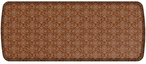GelPro Elite Premier Anti-Fatigue Kitchen Comfort Floor Mat, 20x48", Damask Nutmeg Stain Resistant Surface with therapeutic gel and energy-return foam for health & wellness