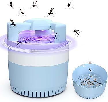 bubbacare Lampe Anti Moustique, Attrape-Mouche Mosquito Repellent,Destructeur d' Insectes Electrique, 180°Lumière Tueuse de Moustiques pour Cuisine Chambre d'enfants Intérieure et L'extérieur Maison