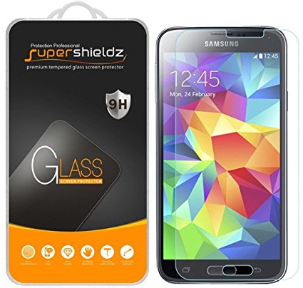 [2-Pack] Supershieldz for Samsung Galaxy S5 Mini Tempered Glass Screen Protector, Anti-Scratch, Anti-Fingerprint, Bubble Free, Lifetime Replacement Warranty