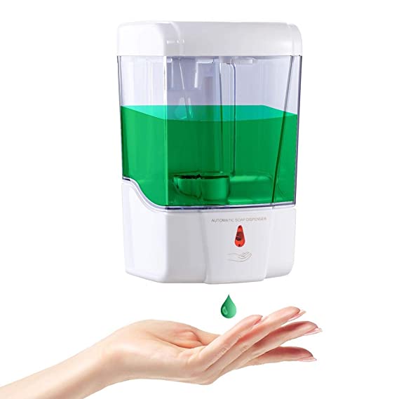 Interhasa! Automatic Soap Dispenser Touchless Sensor Wall Mounted for Bathroom and Kitchen Hand Sanitizer Dispenser in Plastic 600ml