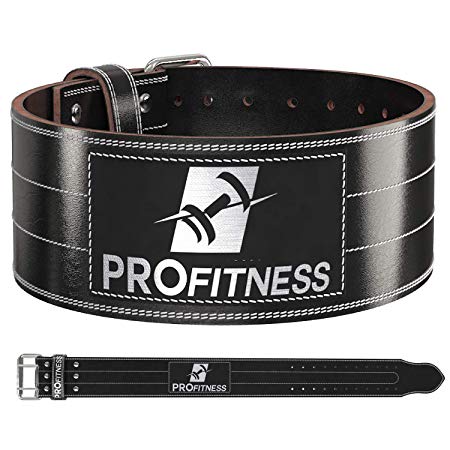 Weight Lifting Belt (4 Inch Wide) – Genuine Leather Workout Belt for Men & Women - Great for Weightlifting on Squats, Deadlift, Crossfit and Gym Workouts - Back Support and Injury Prevention