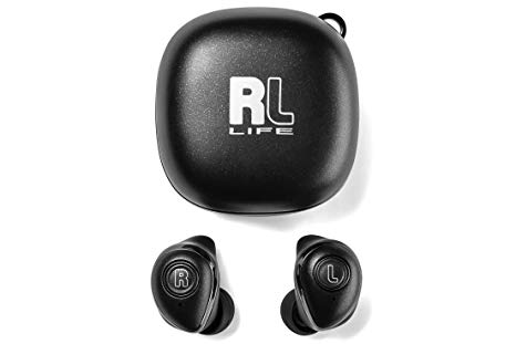 RL Audio FiTerra True Wireless Earbuds, Bluetooth 5.0 Noise Cancelling Mini Earphones with Built-in Dual Microphones and Portable Charging Pod Case