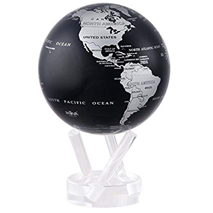 4.5" Silver and Black Metallic MOVA Globe