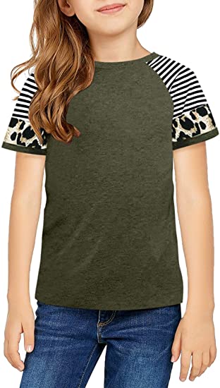 Dokotoo Girls Short Sleeve Shirts Sweat Girls' Tops, Tees & Blouse