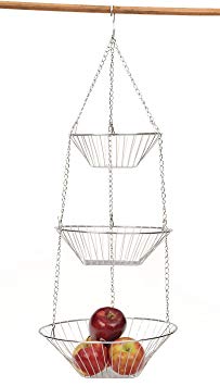 RSVP 30-by-12-Inch 3-Tier Wire Hanging  Basket, Chrome