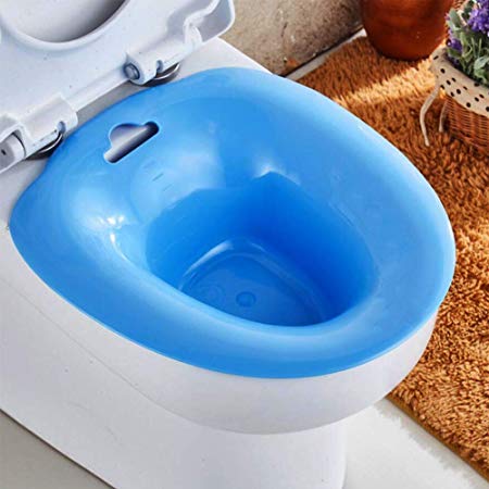 Douper Sitz Bath for Standard Toilet, Homecraft Portable Bidet, Medical Grade Washing Bowl Toilet, Personal Hygiene for Limited Mobility, Pregnant Woman, Ideal for Hemorrhoids Treatment (Blue)