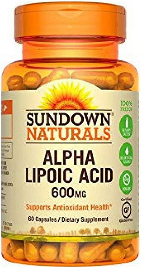 Sundown Naturals Super Alpha Lipoic Acid, 600mg, Capsules 60 ea ( Pack of 2)