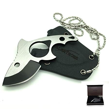 ALBATROSS FK007 Mini Fixed Blade Pocket Neck Knife with Sheath & Ball Chain