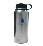 1 Toughest Bottle Ever Made - Bonus Extra Flip Top Lid Included - 32oz Insulated Stainless Steel Water Bottle - Wide Mouth Leak Proof Water Bottles - Best Bottle For Sports Outdoors And The Office - Cold For 48hrs And Hot For 24Hrs