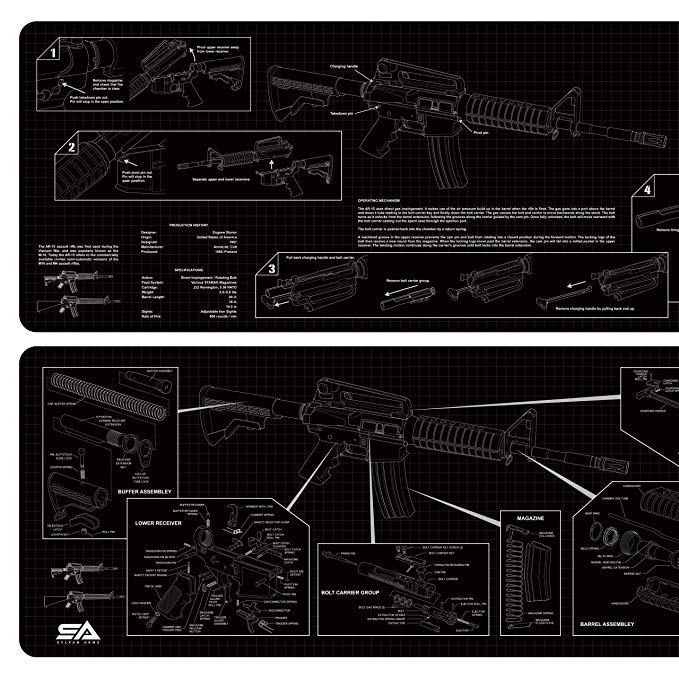 Sylvan Arms Gun Mat Double-Sided Armorer's Rifle Gun Cleaning Servicing Assembly Mat 12" x 35"
