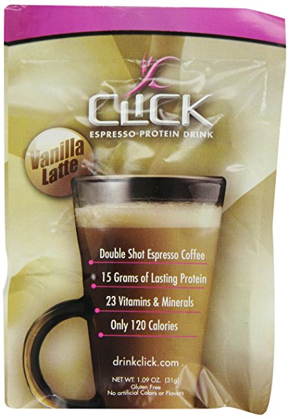 Click Espresso Protein Drink Carton, Vanilla Latte, 12 Count
