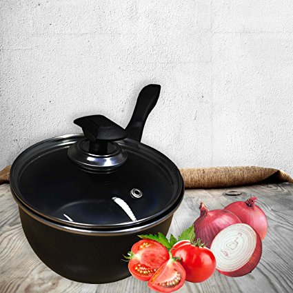 FunkyBuys® 16cm Non Stick Sauce Pan w/ Lid Kitchen Home Cookware