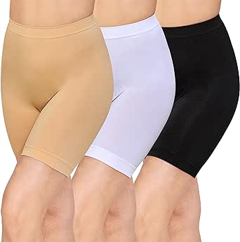Nalwort Women's Slip Shorts for Under Dresses High Waisted Seamless Smooth Shorts 3 Pack