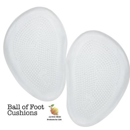 Premium Ball of Foot Cushion by Lemon Hero. Self-adhesive Soft Silicone Gel Pads Reduce Foot Pain.