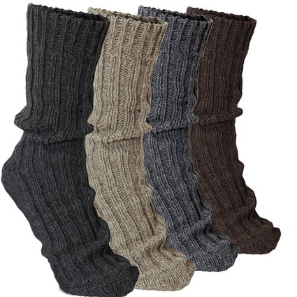 BRUBAKER Thick Alpaca Winter Socks For Men Or Women 100% Alpaca - 4 Pairs