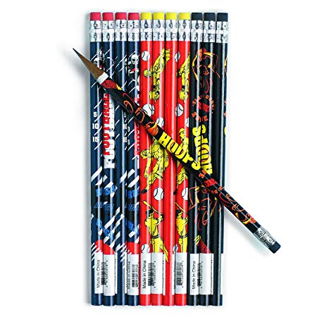 Football, Basketball & Baseball Sports Pencils (24 Pieces) Sports Themed Party Favors, Classroom Supplies & Incentives, Stationery