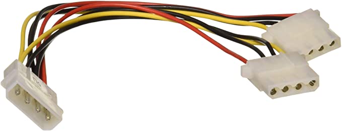 Monoprice Molex (5.25 Male) / Molex(2X 5.25 Female) Power Splitter Cable - 8in