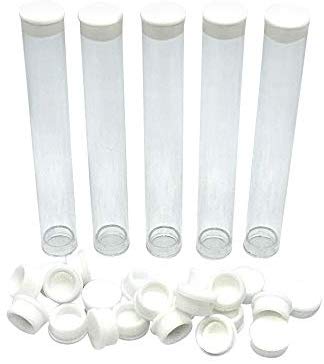 100 Plastic Clear Transparent Storage Tubes with Caps | Cartridge Packaging | Craft Supply Storage | Bead Containers | 1ML 0.5ML | Vape Tank Tube | 12.1mmx88.4mm | for 1.0 ML or Smaller | BIKO