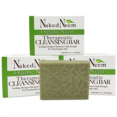 Neem Soap Bar Ultra-Sensitive Skin-Soothing Therapy-Relieves skin irritation, itching, flaking, & dryness. (3 Count)