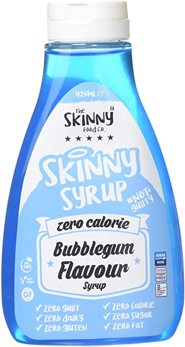 The Skinny Food Co Bubblegum Syrup - Zero Calorie - Sugar Free - 0 Fat | for Deserts, Cake, Smoothie, Porridge, Pancake, Waffle | for Gym-Fitness Fans, Weight Loss Diet and Low Carb Diet | 425ml