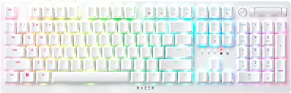 Razer DeathStalker V2 Pro Wireless Gaming Keyboard: Low-Profile Optical Switches - Clicky Purple - HyperSpeed Wireless & Bluetooth 5.0-40 Hr Battery - Ultra-Durable Coated Keycaps - RGB - White