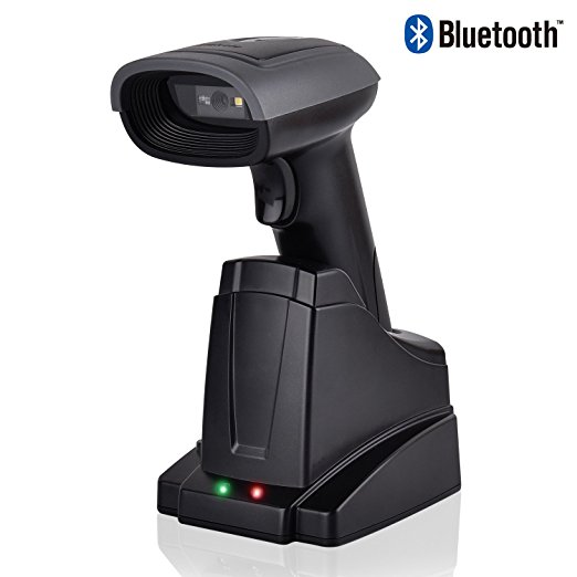 USB 2.0 Wired   Wireles Bluetooth 4.0 Chargable Barcode Scanner, Elekle 1D/2D Handheld Inventory Bar Code Reader with Automatic Continuous Scan for Computer ipad iphone Android (Bluetooth， 2D)