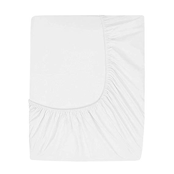 Prime Deep Pocket Fitted Sheet - Brushed Velvety Microfiber - Breathable, Extra Soft and Comfortable - Winkle, Fade, Stain Resistant (White, Full)