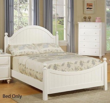 Full Size Bed in White Finish by Poundex