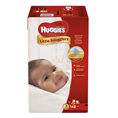 Huggies Little Snugglers Baby Diapers, Size 1, 148 Count (Packaging May Vary)