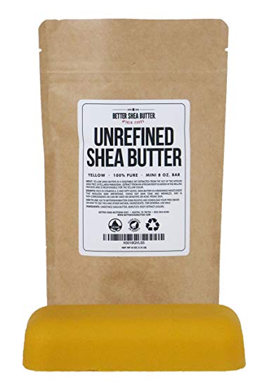 Yellow Shea Butter - Raw, 100% Pure, Unrefined, Fresh - Moisturizing, Ideal for Dry and Cracked Skin and Eczema - Use on Body, Face and Hair - 8 oz by Better Shea Butter