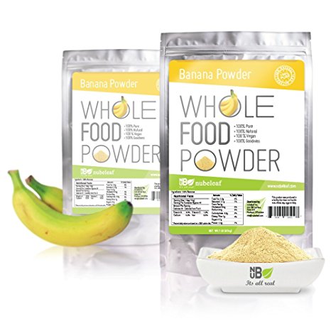 Banana Powder Made with 100% Real Bananas. 1lb Bulk-Soy Free, Vegan, No Artificial Sweeteners, No Additives or Fillers-A Natural, Sugar Alternative for Milk & Protein Drinks, Smoothies and Baking