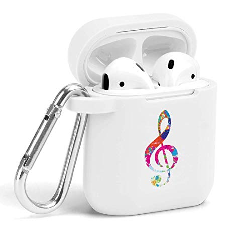 Case for Air Pods - Cute Flexible Protector Silicone Holder Cover with Keychain Accessories Compatible with Airpods 1 2 Music