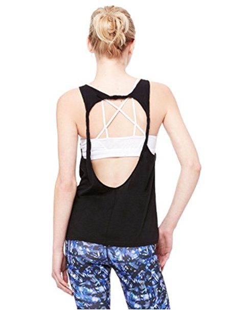 Queenie Ke Women's Yoga shirts Sports Tops Super Soft Knit Cowl Back Tank
