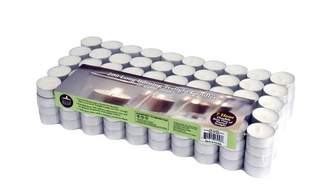 Stonebriar Paraffin Tealight Candles with 6 to 7-Hour Burn Time White 200-Pack