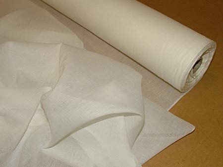 OFF WHITE MUSLIN MATERIAL 100% PURE COTTON 122cm Width MUSLIN VOILE CURTAIN FABRIC, CURTAIN LINING,PURE COTTON MUSLIN CLOTH, MUSLIN FABRIC, MUSLIN MATERIAL U.K. Made