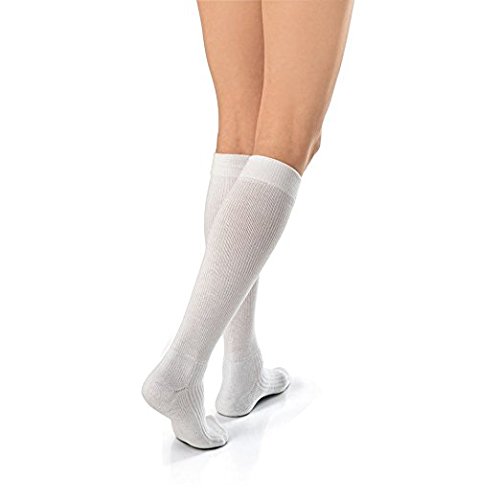 JOBST Activewear Compression Socks, 15-20 mmHg, Knee High, Large Full Calf, White