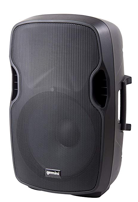 Gemini AS Series AS-12BLU Professional Audio Bluetooth 12-inch Portable Active PA Loudspeaker with High/Low Equalization and Gain Control, Mic and Line XLR, 1/4”, 1/8" & RCA inputs
