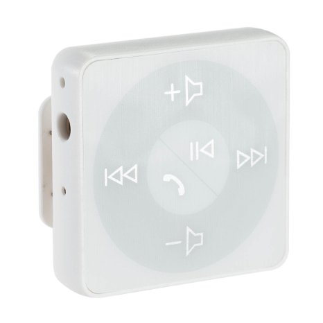 Abco Tech Bluetooth Hands-Free Calling and A2DP Audio Streaming AdapterReceiver for 35mm Devices White