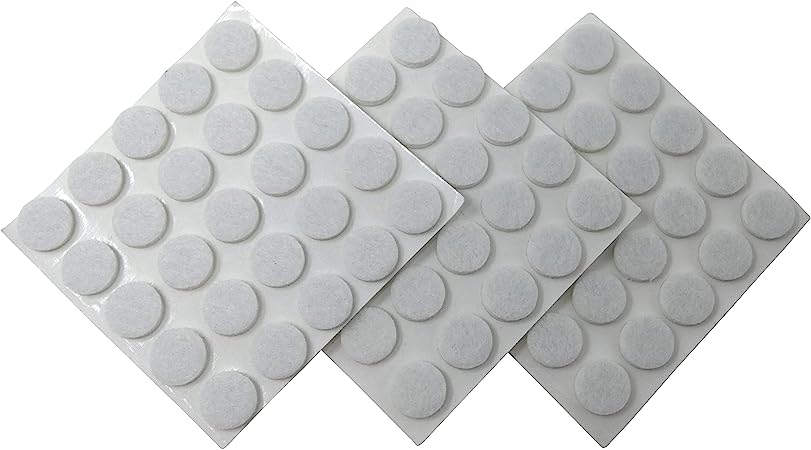 Felt Gard 10mm Self-Adhesive Felt Furniture Pads, 75-Pack, White, Set of 75 Pieces 3/8-Inch 9957