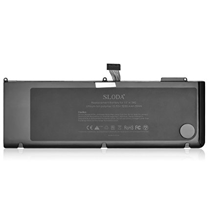 SLODA Laptop Replacement Battery for Apple Macbook Pro 15" A1382 A1286 (Early 2011 Late 2011 Mid 2012 Version) Unibody Compatible for MC721 MC723 MD318 MD322 MD103 MD104 [Li-Polymer 10.95V 7200mAh]