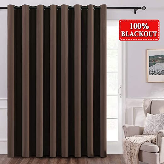 MIULEE Sliding Door Vertical Blinds 100% Blackout Room Divider Curtain Panel with Grommets for Balcony Bedroom Set of 1 100 W x 84 L Chocolate …