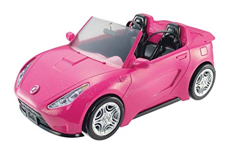 Barbie DVX59 ESTATE Glam Convertible Pink Toy, Plastic Sports Car for Doll Vehicle