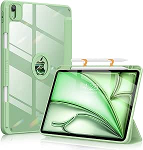 Soke for iPad Air 11 Inch Case 2024 & iPad Air Case (5th/4th Generation, 2022/2020) with Pencil Holder-Auto Sleep/Wake   Camera Protection, Shockproof Back Cover for iPad Air 10.9 Inch,Matcha Green