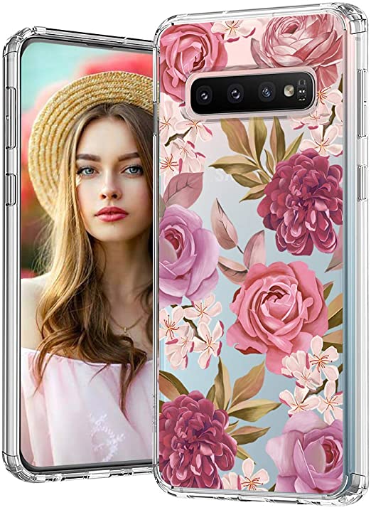 MOSNOVO for Galaxy S10 Plus Case,Galaxy S10 Plus Case, Blossom Flower Floral Crystal Clear Design Shock Absorption Bumper Soft TPU Cover Case for Samsung Galaxy S10 Plus