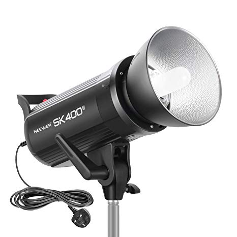 Neewer SK400II Studio Strobe 400W, 2.4G Wireless System GN65 5600K Monolight with Bowens Mount 150W Modeling Lamp, Large LCD Panel, Outstanding Output Stability, Anti-Preflash for Studio Shooting