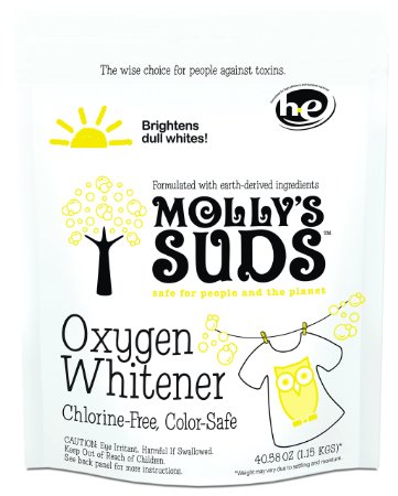Molly's Suds Oxygen Whitener - Brightens Dull Whites, Great for Hard Water, All Natural Laundry Powder, Chlorine & Bleach Free. HE Safe.