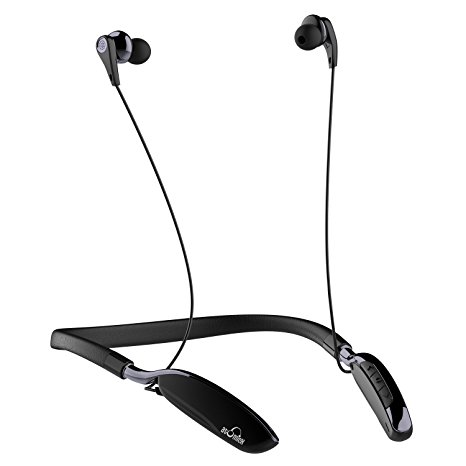 iDeaUSA Bluetooth Active Noise Cancelling Headphones, Lightweight Earphones Wireless Neckband In-ear Earbuds, Sweatproof, 20 Hours Playtime, Built-in Mic